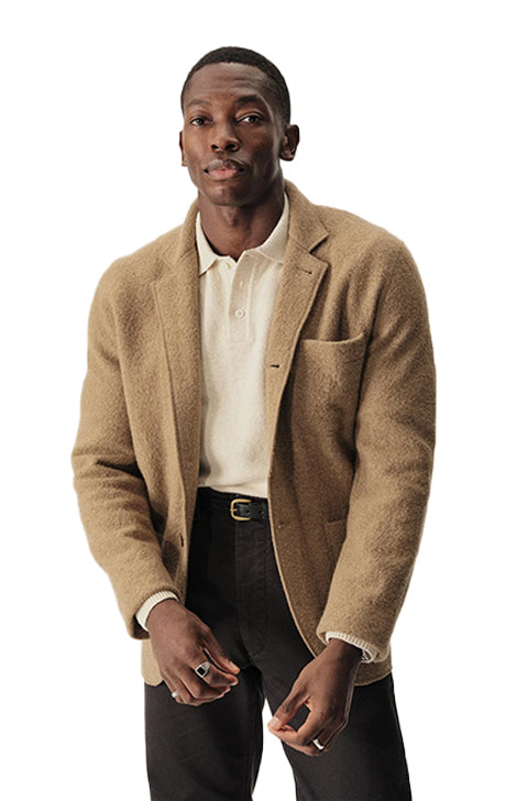 Men’s Classic Felted Wool Blazer – Camel Brown BM