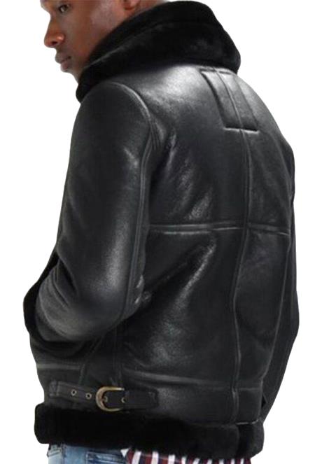 Men’s Black Shearling Leather Jacket