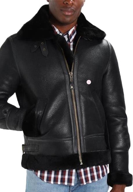 Men’s Black Shearling Leather Jacket
