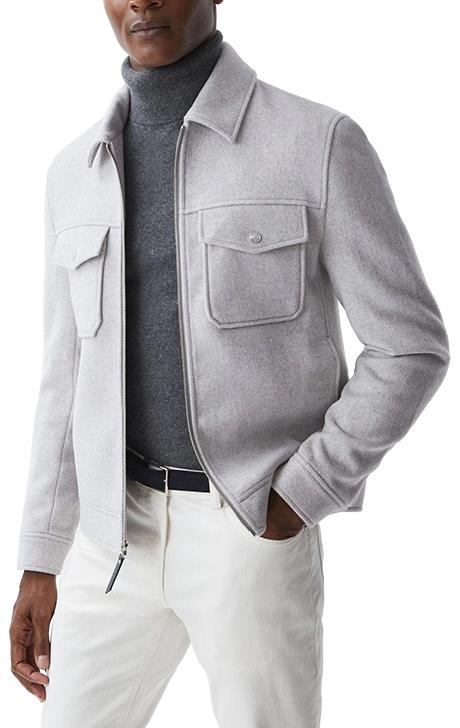 Peridoe Wool Blend Felted Herringbone Jacket
