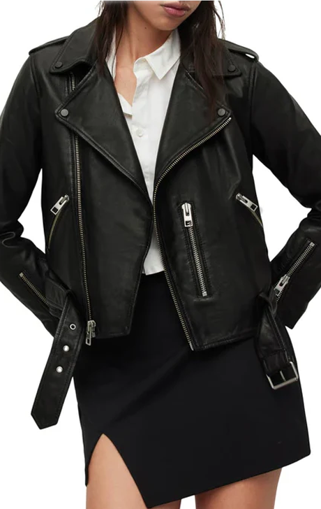 Lightweight Leather Biker Jacket