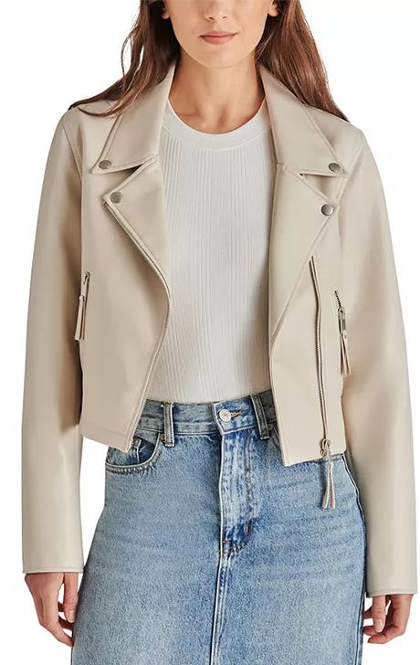 Vinka Faux Leather Moto Jacket