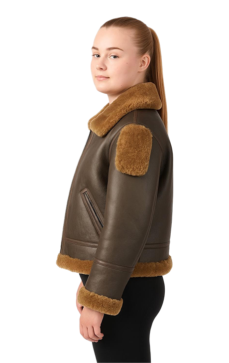  Brown Shearling Aviator Jacket