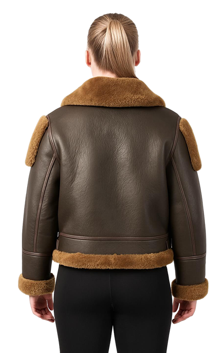  Brown Shearling Aviator Jacket