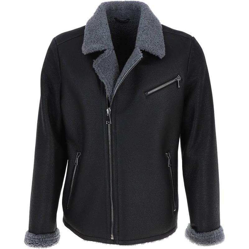 Black Sheepskin Pilot Jacket