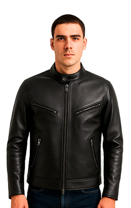 Classic Black Leather Moto Jacket