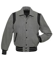 Gray Vintage Wool Jacket with Varsity Collar - Versatile Jackets