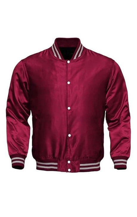 MAROON SILK JACKET - Versatile Jackets